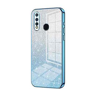 For vivo Y5s / U3 / Z5i / U20 / Y19 Gradient Glitter Powder Electroplated Phone Case(Blue)