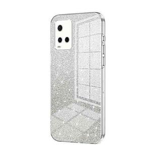 For vivo Y21 / Y33s / Y21s / T1x India Gradient Glitter Powder Electroplated Phone Case(Transparent)