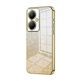 For vivo Y35M+ / Y35+ / Y27 4G Gradient Glitter Powder Electroplated Phone Case(Gold)