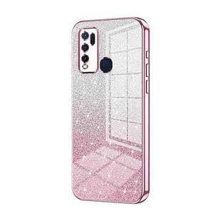 For vivo Y50 / Y30 Gradient Glitter Powder Electroplated Phone Case(Pink)