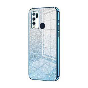 For vivo Y50 / Y30 Gradient Glitter Powder Electroplated Phone Case(Blue)