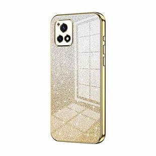 For vivo Y52s 5G / Y52s T1/ iQOO U3 Gradient Glitter Powder Electroplated Phone Case(Gold)