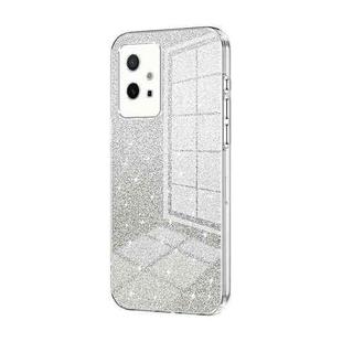 For vivo Y75 5G / Y55 5G / Y55s 2023 Gradient Glitter Powder Electroplated Phone Case(Transparent)