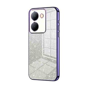 For vivo Y78 China / Y36 / Y36 5G Gradient Glitter Powder Electroplated Phone Case(Purple)