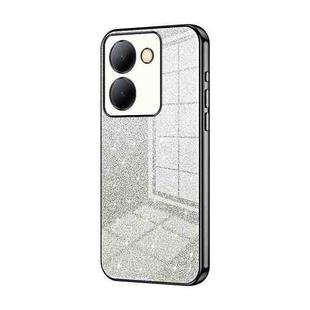 For vivo Y78 China / Y36 / Y36 5G Gradient Glitter Powder Electroplated Phone Case(Black)
