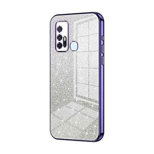 For vivo Z6 5G Gradient Glitter Powder Electroplated Phone Case(Purple)