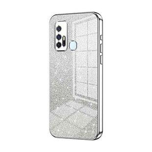 For vivo Z6 5G Gradient Glitter Powder Electroplated Phone Case(Silver)