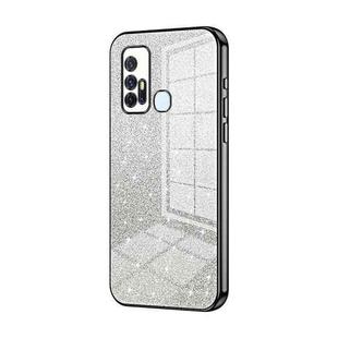 For vivo Z6 5G Gradient Glitter Powder Electroplated Phone Case(Black)