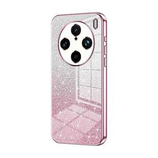 For vivo X100s Pro Gradient Glitter Powder Electroplated Phone Case(Pink)