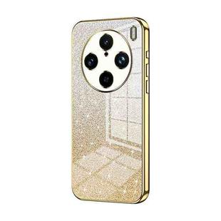 For vivo X100s Pro Gradient Glitter Powder Electroplated Phone Case(Gold)