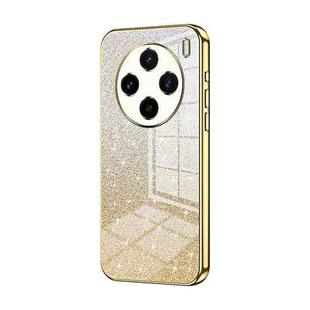 For vivo X100s Gradient Glitter Powder Electroplated Phone Case(Gold)