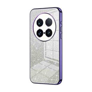 For vivo X100 Ultra Gradient Glitter Powder Electroplated Phone Case(Purple)