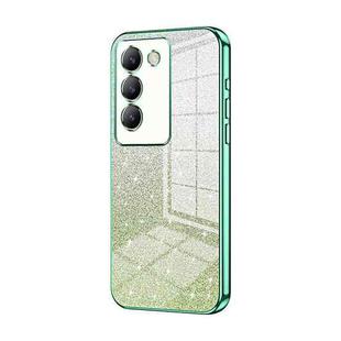 For vivo V30 SE Gradient Glitter Powder Electroplated Phone Case(Green)