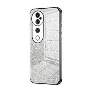 For vivo S19 Pro Gradient Glitter Powder Electroplated Phone Case(Black)