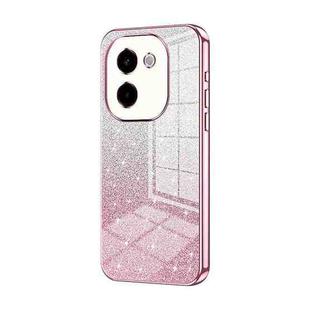 For vivo Y200 Gradient Glitter Powder Electroplated Phone Case(Pink)