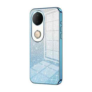 For vivo S20 Gradient Glitter Powder Electroplated Phone Case(Blue)