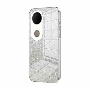For vivo S20 Gradient Glitter Powder Electroplated Phone Case(Transparent)