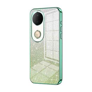 For vivo S20 Gradient Glitter Powder Electroplated Phone Case(Green)