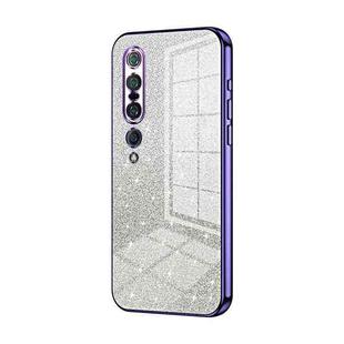 For Xiaomi Mi 10 Pro 5G Gradient Glitter Powder Electroplated Phone Case(Purple)