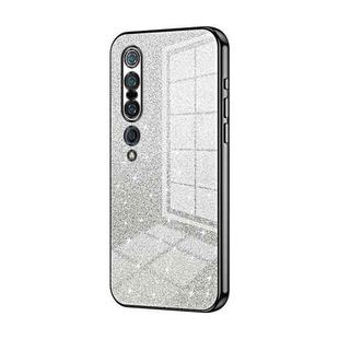 For Xiaomi Mi 10 Pro 5G Gradient Glitter Powder Electroplated Phone Case(Black)