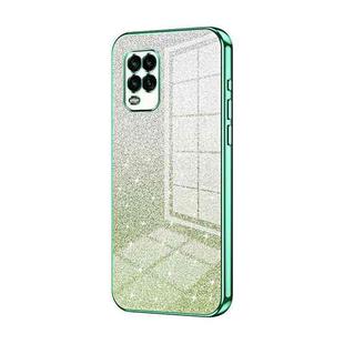 For Xiaomi Mi 10 Lite 5G Gradient Glitter Powder Electroplated Phone Case(Green)