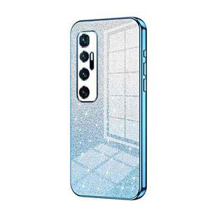 For Xiaomi Mi 10 Ultra Gradient Glitter Powder Electroplated Phone Case(Blue)