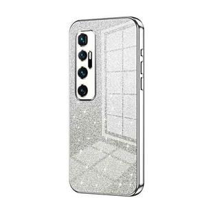 For Xiaomi Mi 10 Ultra Gradient Glitter Powder Electroplated Phone Case(Silver)