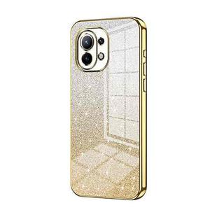 For Xiaomi Mi 11 Gradient Glitter Powder Electroplated Phone Case(Gold)