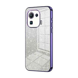 For Xiaomi Mi 11 Pro Gradient Glitter Powder Electroplated Phone Case(Purple)