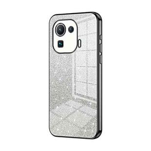 For Xiaomi Mi 11 Pro Gradient Glitter Powder Electroplated Phone Case(Black)