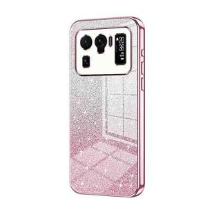 For Xiaomi Mi 11 Ultra Gradient Glitter Powder Electroplated Phone Case(Pink)