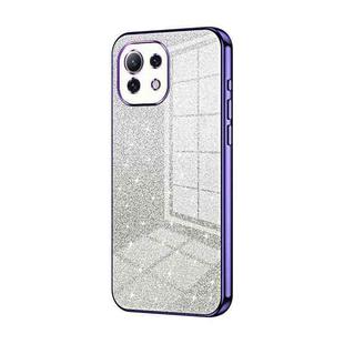 For Xiaomi Mi 11 Lite 4G / 5G Gradient Glitter Powder Electroplated Phone Case(Purple)