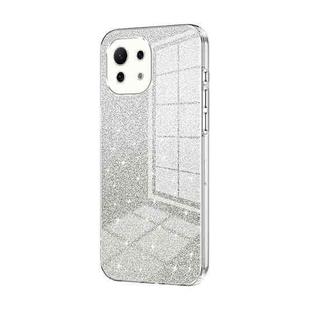 For Xiaomi Mi 11 Lite 4G / 5G Gradient Glitter Powder Electroplated Phone Case(Transparent)