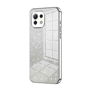 For Xiaomi Mi 11 Lite 4G / 5G Gradient Glitter Powder Electroplated Phone Case(Silver)
