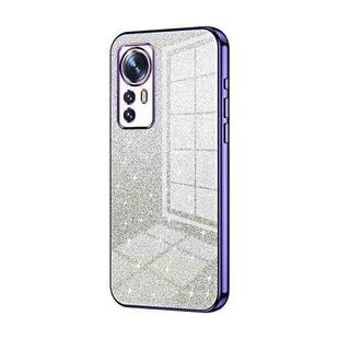 For Xiaomi 12 / 12X Gradient Glitter Powder Electroplated Phone Case(Purple)