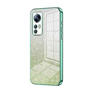 For Xiaomi 12S Gradient Glitter Powder Electroplated Phone Case(Green)