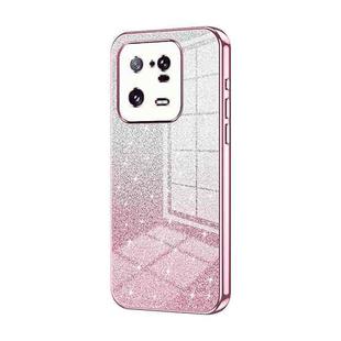 For Xiaomi 13 Pro Gradient Glitter Powder Electroplated Phone Case(Pink)