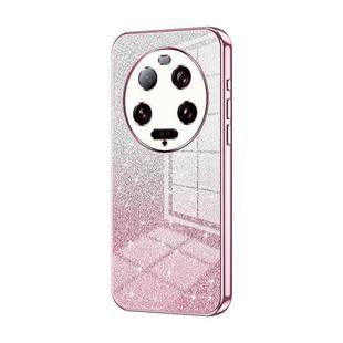 For Xiaomi 13 Ultra Gradient Glitter Powder Electroplated Phone Case(Pink)