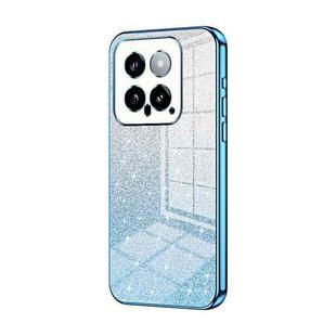 For Xiaomi 14 Gradient Glitter Powder Electroplated Phone Case(Blue)