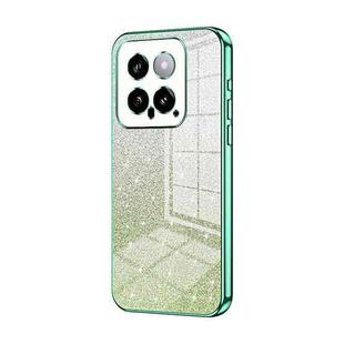 For Xiaomi 14 Gradient Glitter Powder Electroplated Phone Case(Green)
