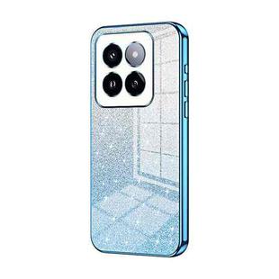 For Xiaomi 14 Pro Gradient Glitter Powder Electroplated Phone Case(Blue)