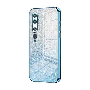 For Xiaomi Mi CC9 Pro / Mi Note 10 Gradient Glitter Powder Electroplated Phone Case(Blue)