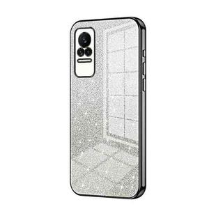 For Xiaomi Civi / Civi 1S Gradient Glitter Powder Electroplated Phone Case(Black)