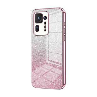 For Xiaomi Mix 4 Gradient Glitter Powder Electroplated Phone Case(Pink)