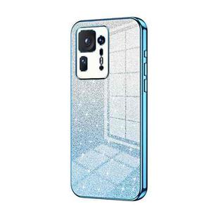 For Xiaomi Mix 4 Gradient Glitter Powder Electroplated Phone Case(Blue)