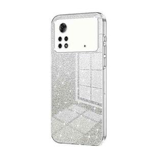 For Xiaomi Poco X4 Pro 5G Gradient Glitter Powder Electroplated Phone Case(Transparent)