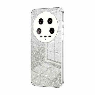 For Xiaomi 14 Ultra Gradient Glitter Powder Electroplated Phone Case(Transparent)