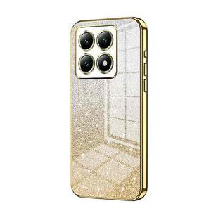 For Xiaomi 14T Gradient Glitter Powder Electroplated Phone Case(Gold)