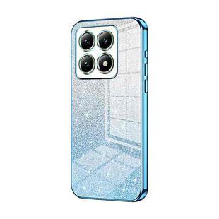 For Xiaomi 14T Gradient Glitter Powder Electroplated Phone Case(Blue)