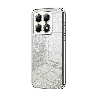 For Xiaomi 14T Gradient Glitter Powder Electroplated Phone Case(Silver)